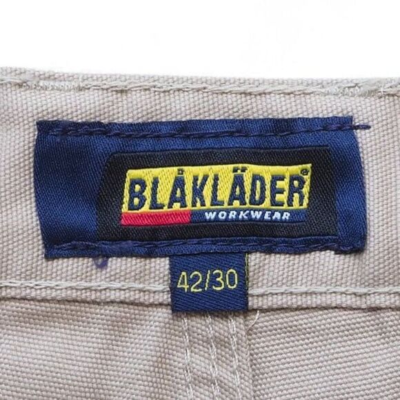 Blaklader 1670 1310 Brawny Work Pants with Knee Pad Pockets Stone Men's 42 x 30 - Picture 9 of 13